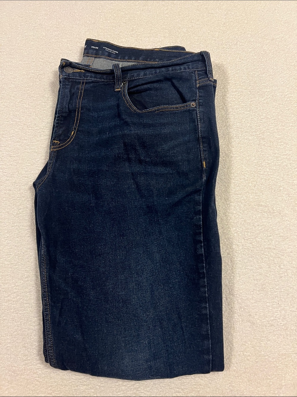 Old Navy Men’s Dark Blue Athletic Taper Built-In Flex Jeans